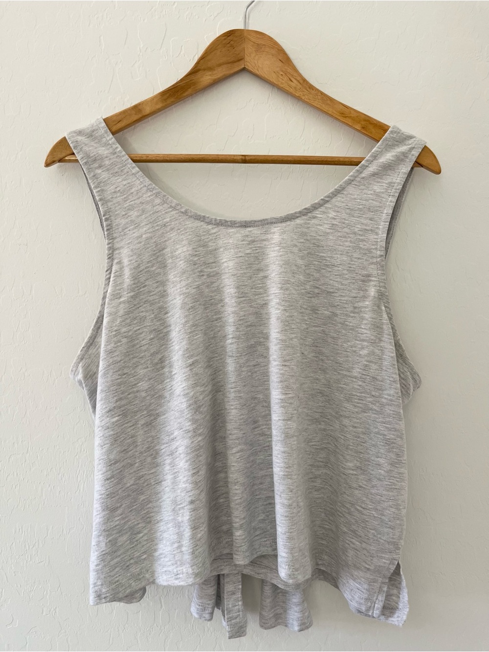 Topshop Women’s Heather Gray Sleeveless Tank Top- Bow Back Detail